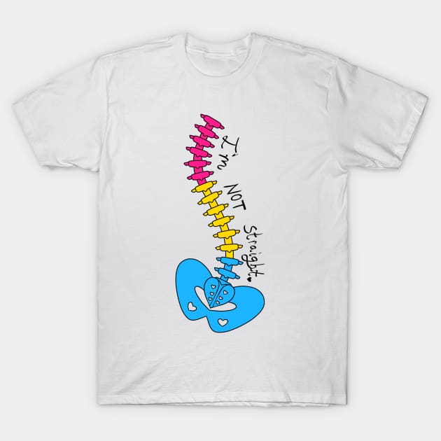 Not Straight - Pansexual T-Shirt by WhiteRabbitWeirdo